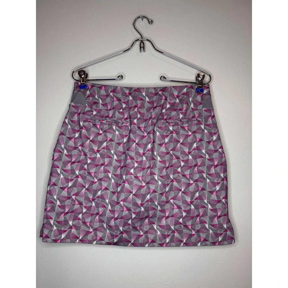 Nike Golf FitDry Skort Womens Small Pink Grey Geometric Print‎ Athletic Skirt